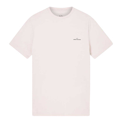 White - Front - Armani Exchange Mens Logo Embossed Regular T-Shirt