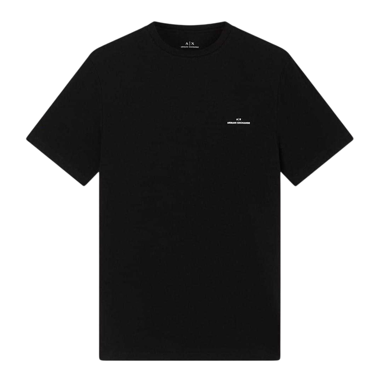Black - Front - Armani Exchange Mens Logo Embossed Regular T-Shirt