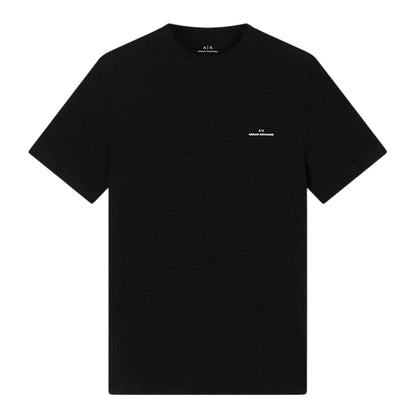 Black - Front - Armani Exchange Mens Logo Embossed Regular T-Shirt
