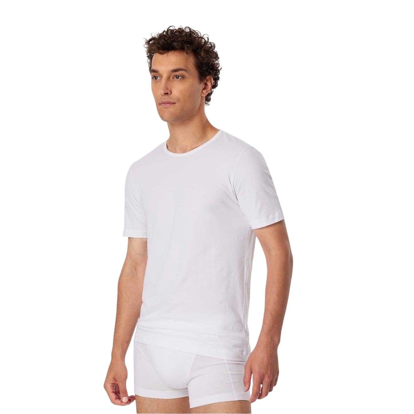 White - Lifestyle - Schiesser Mens Organic Cotton T-Shirt (Pack of 2)