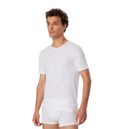 White - Lifestyle - Schiesser Mens Organic Cotton T-Shirt (Pack of 2)