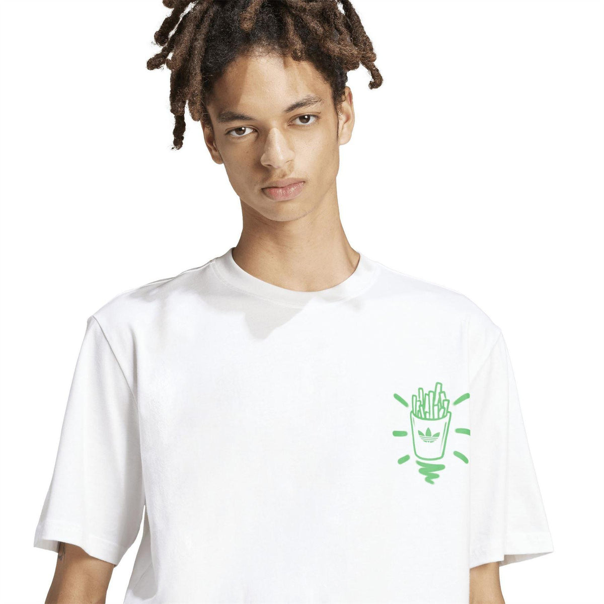 White - Side - Adidas Mens Q12 Street T-Shirt