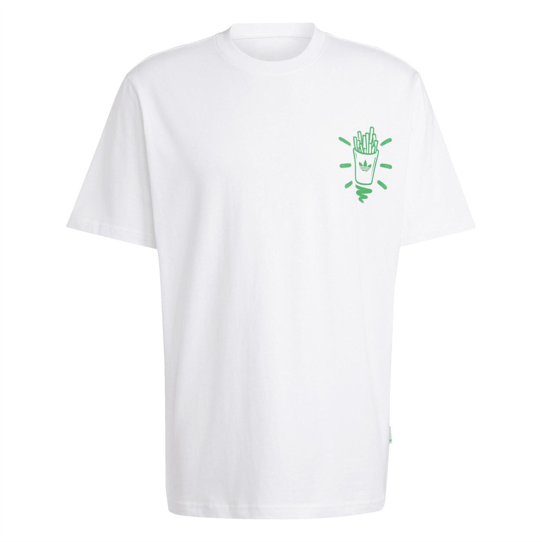 White - Front - Adidas Mens Q12 Street T-Shirt