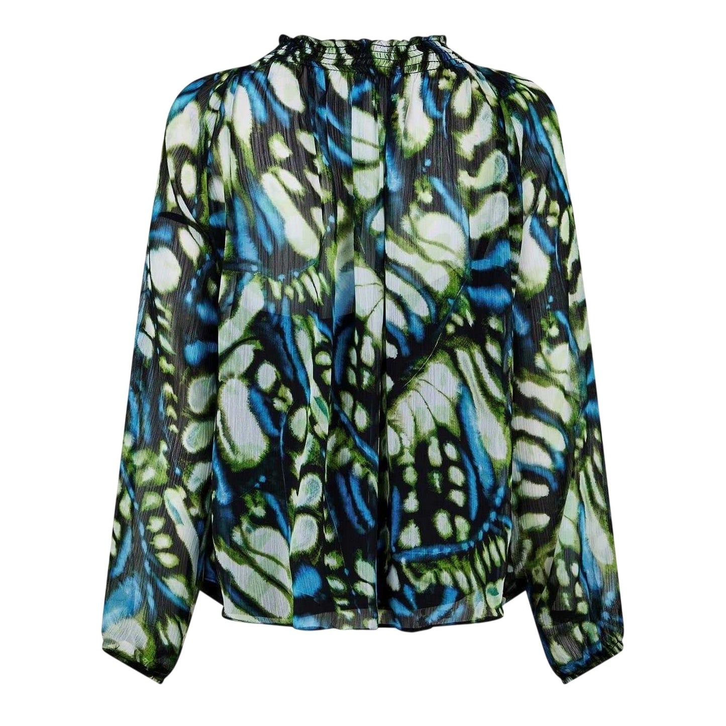 Butterfly Green - Back - Biba Womens-Ladies Sheer Blouse