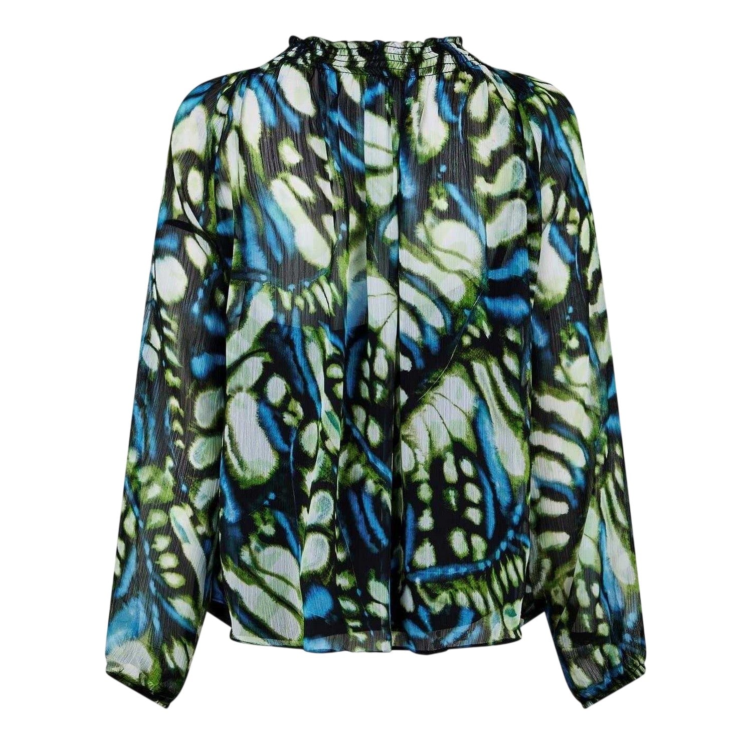 Butterfly Green - Back - Biba Womens-Ladies Sheer Blouse