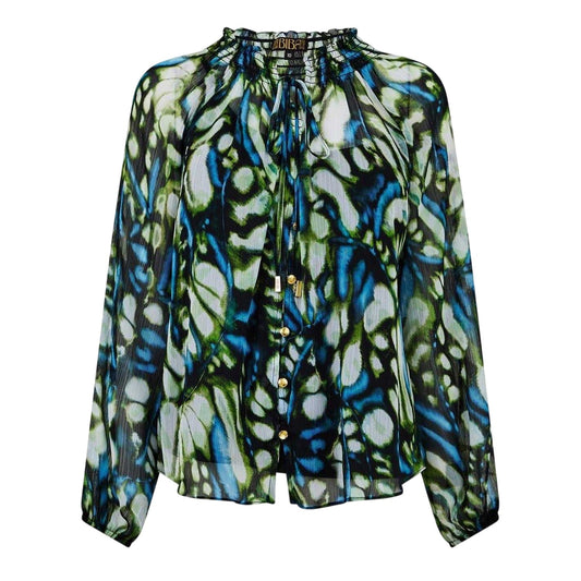 Butterfly Green - Front - Biba Womens-Ladies Sheer Blouse