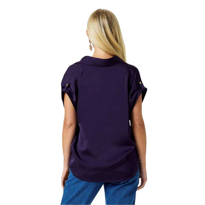 Plum Perfect - Lifestyle - Biba Womens-Ladies Satin Twisted Hem Top