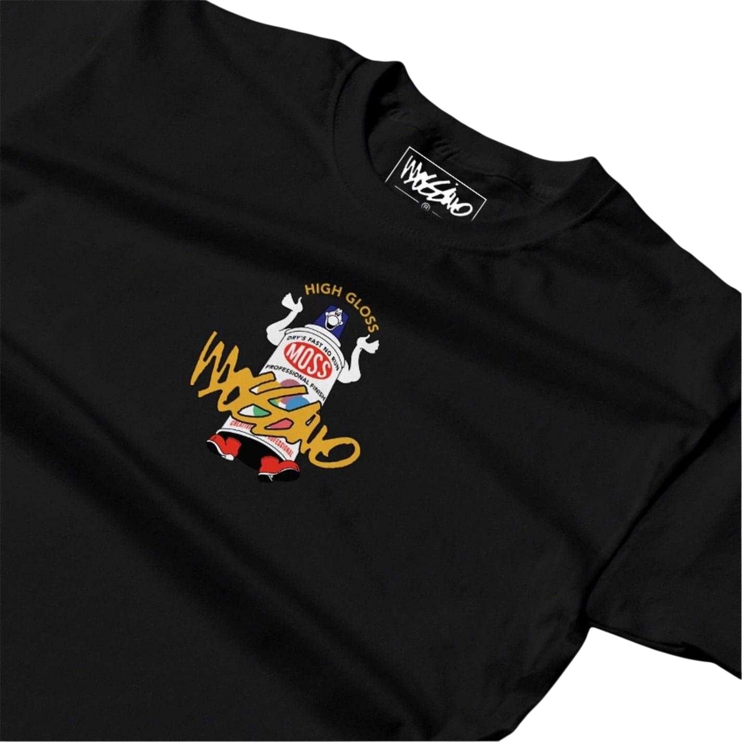 Black - Side - Mossimo Mens High Gloss Graphic Print T-Shirt