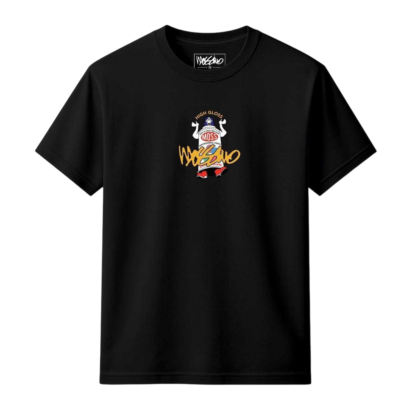 Black - Front - Mossimo Mens High Gloss Graphic Print T-Shirt