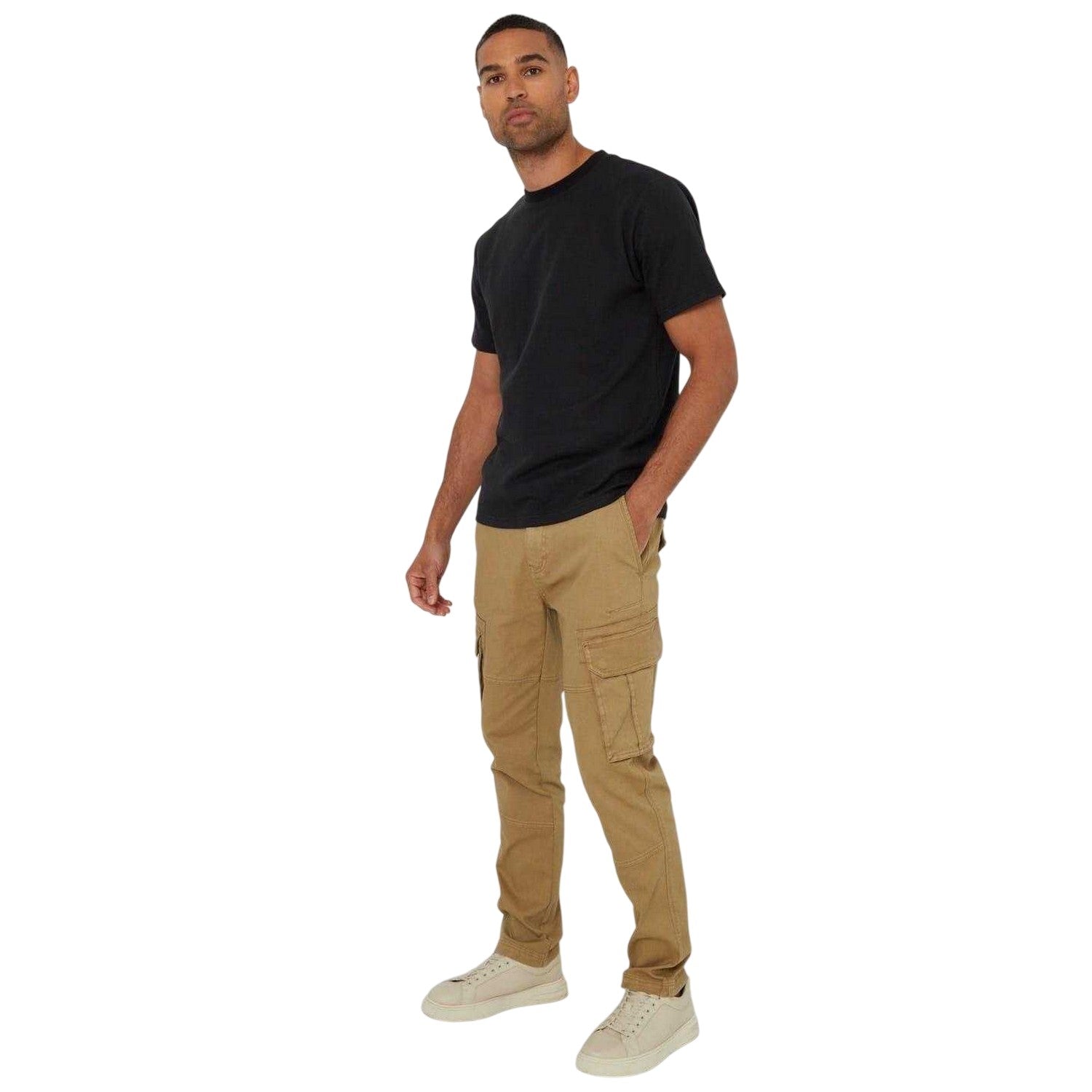 Black - Lifestyle - Threadbare Mens Textured Crew Neck Regular T-Shirt