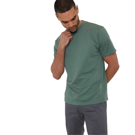 Dark Forest - Front - Threadbare Mens Textured Crew Neck Regular T-Shirt