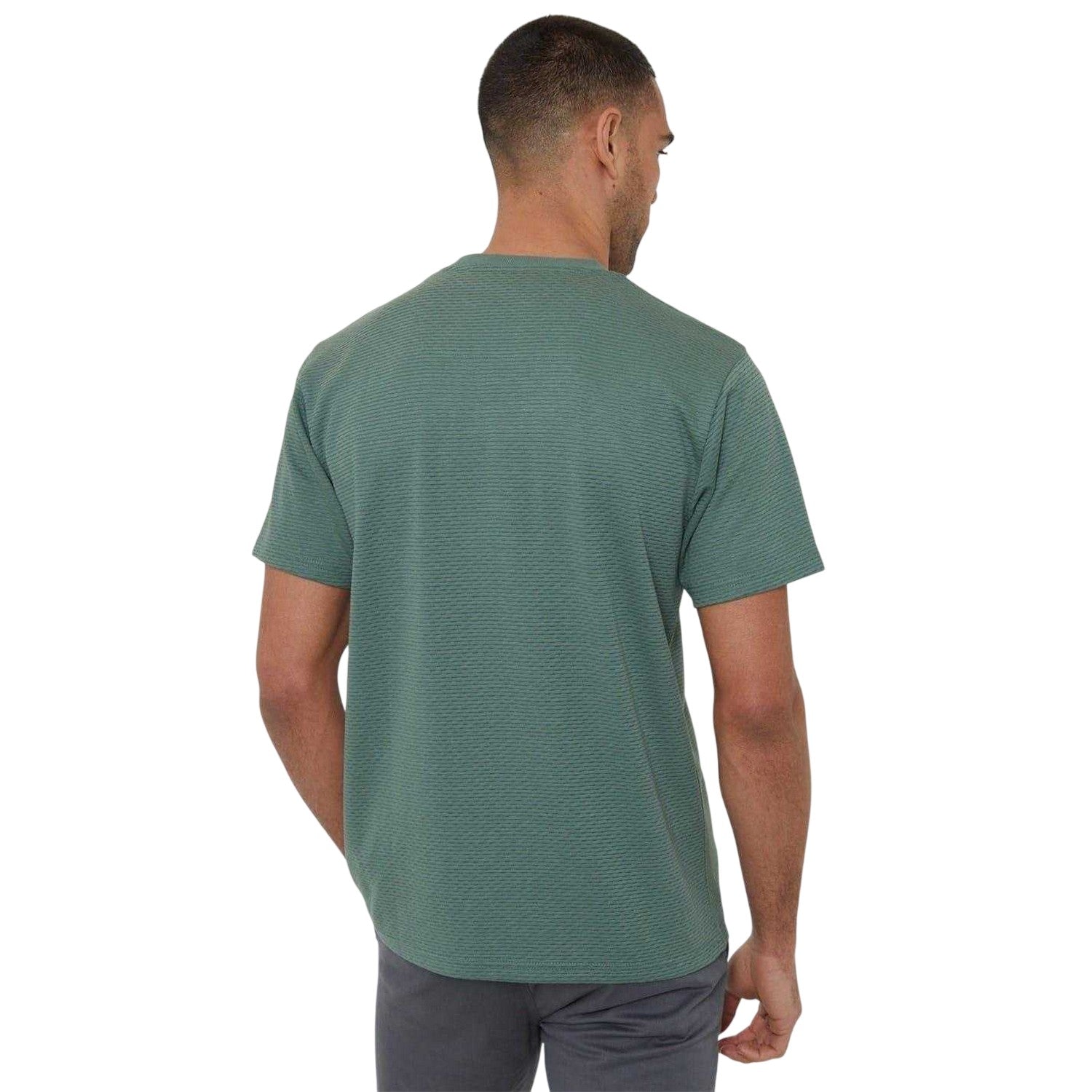 Dark Forest - Back - Threadbare Mens Textured Crew Neck Regular T-Shirt