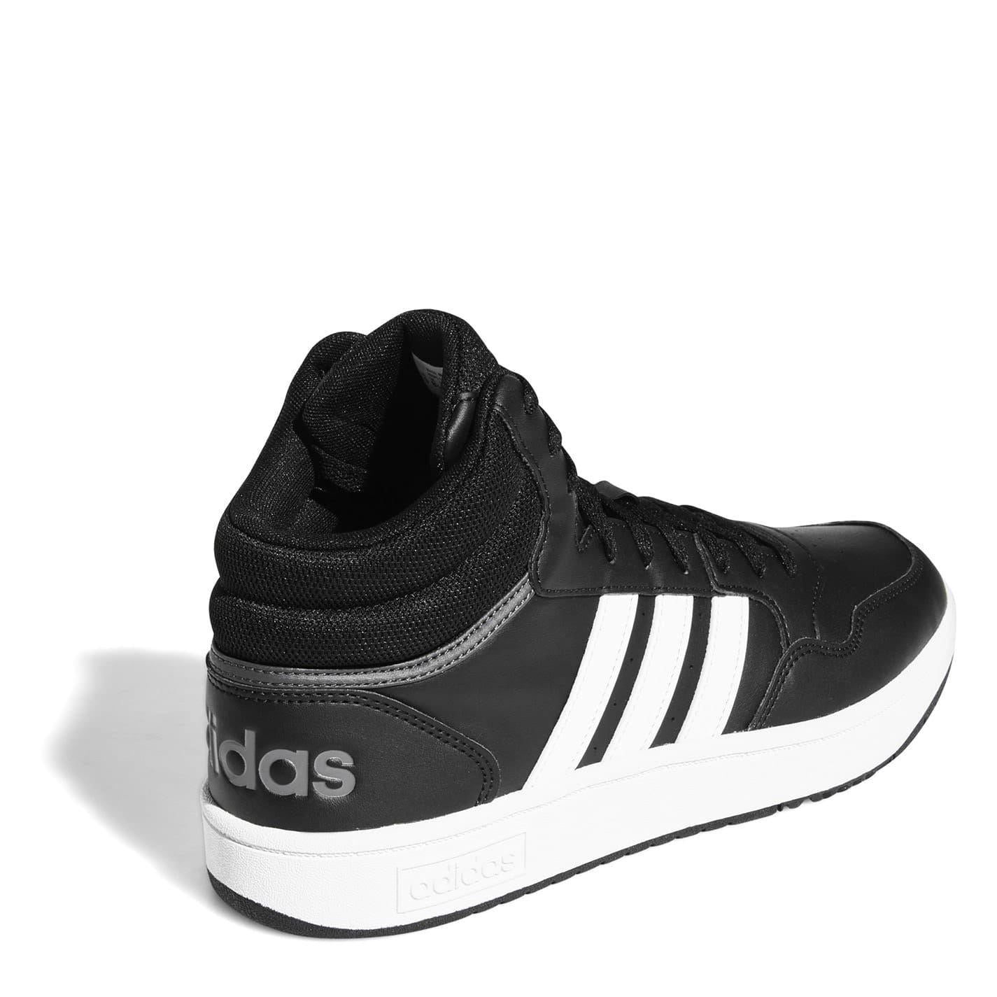 Black-White - Pack Shot - Adidas Mens Hoops 3.0 Basketball Shoes