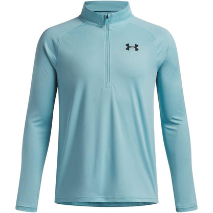 Ethereal Blue - Front - Under Armour Boys Tech 2.0 Half Zip Track Top