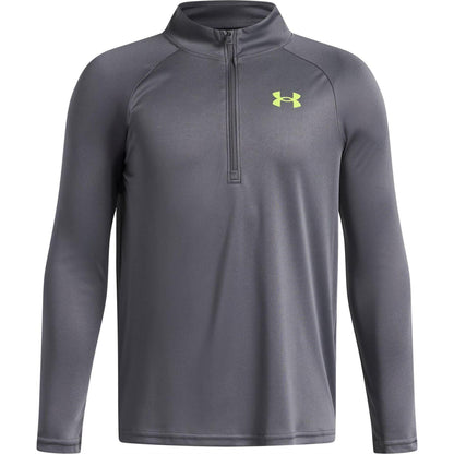 Grey-Green - Front - Under Armour Boys Tech 2.0 Half Zip Track Top
