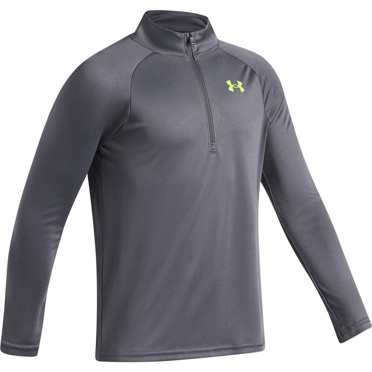 Grey-Green - Side - Under Armour Boys Tech 2.0 Half Zip Track Top