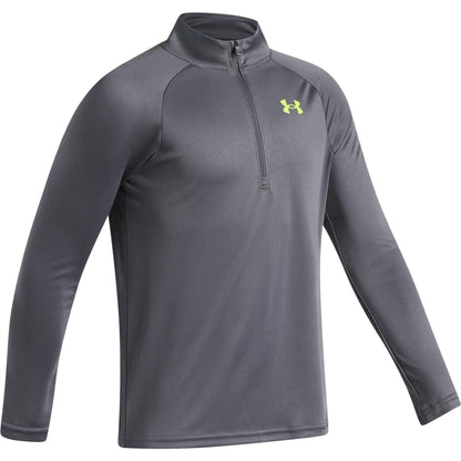 Grey-Green - Side - Under Armour Boys Tech 2.0 Half Zip Track Top