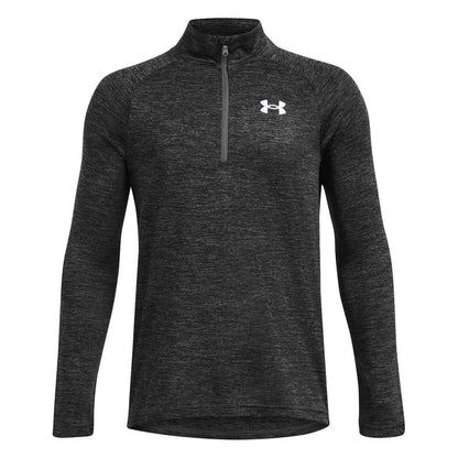 Castle Rock Grey-Black - Front - Under Armour Boys Tech 2.0 Half Zip Track Top