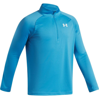 Blue - Side - Under Armour Boys Tech 2.0 Half Zip Track Top