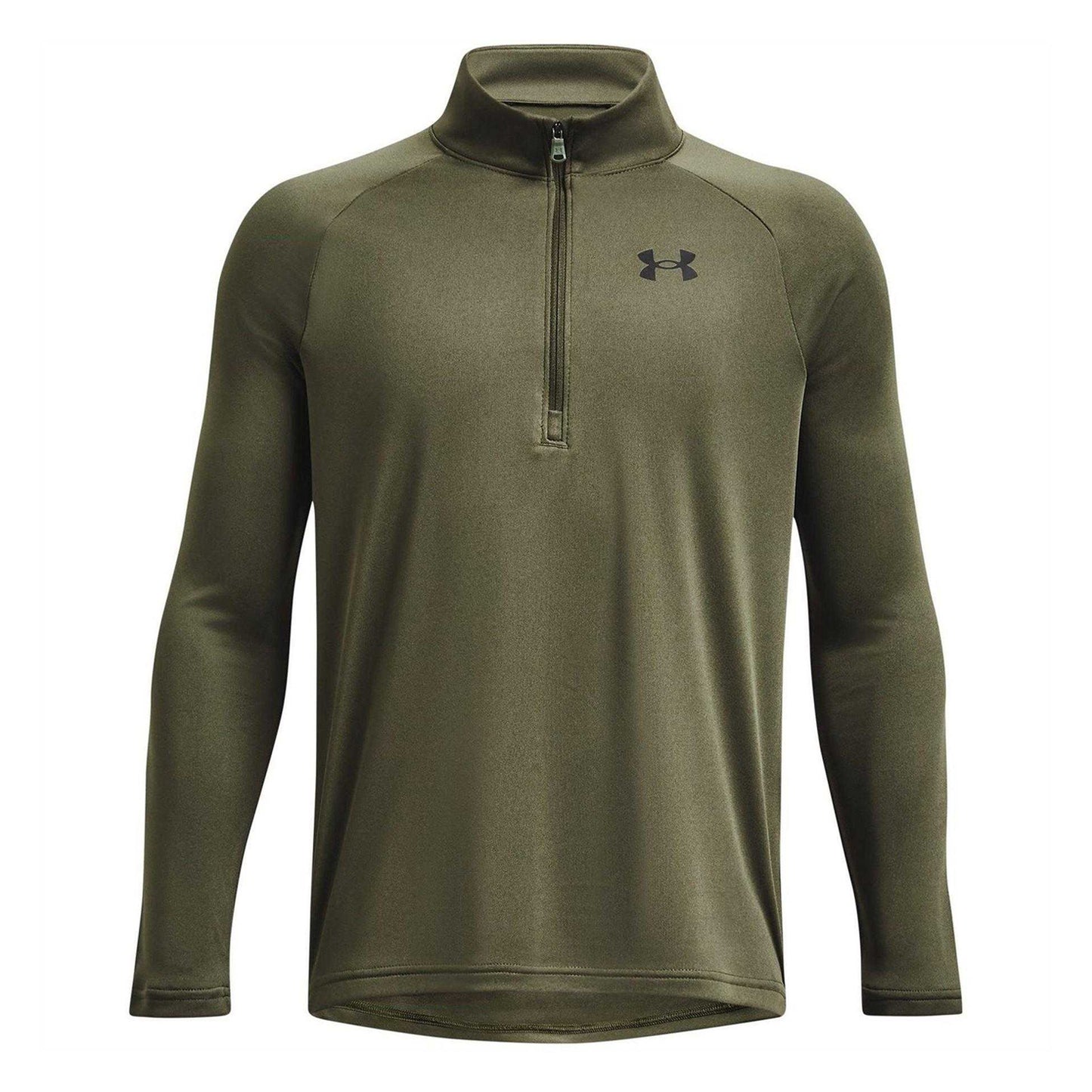 Khaki Green - Front - Under Armour Boys Tech 2.0 Half Zip Track Top