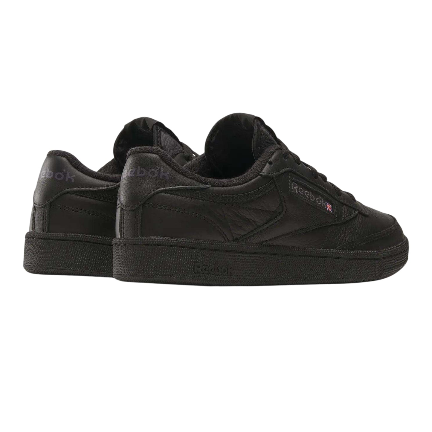 Black-Charcoal Black - Back - Reebok Unisex Adult Club C 85 Lace Up Flat Shoes