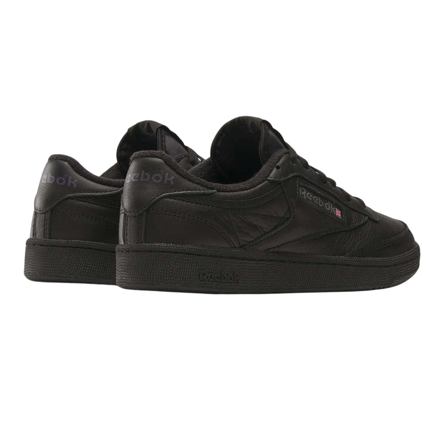 Black-Charcoal Black - Back - Reebok Unisex Adult Club C 85 Lace Up Flat Shoes