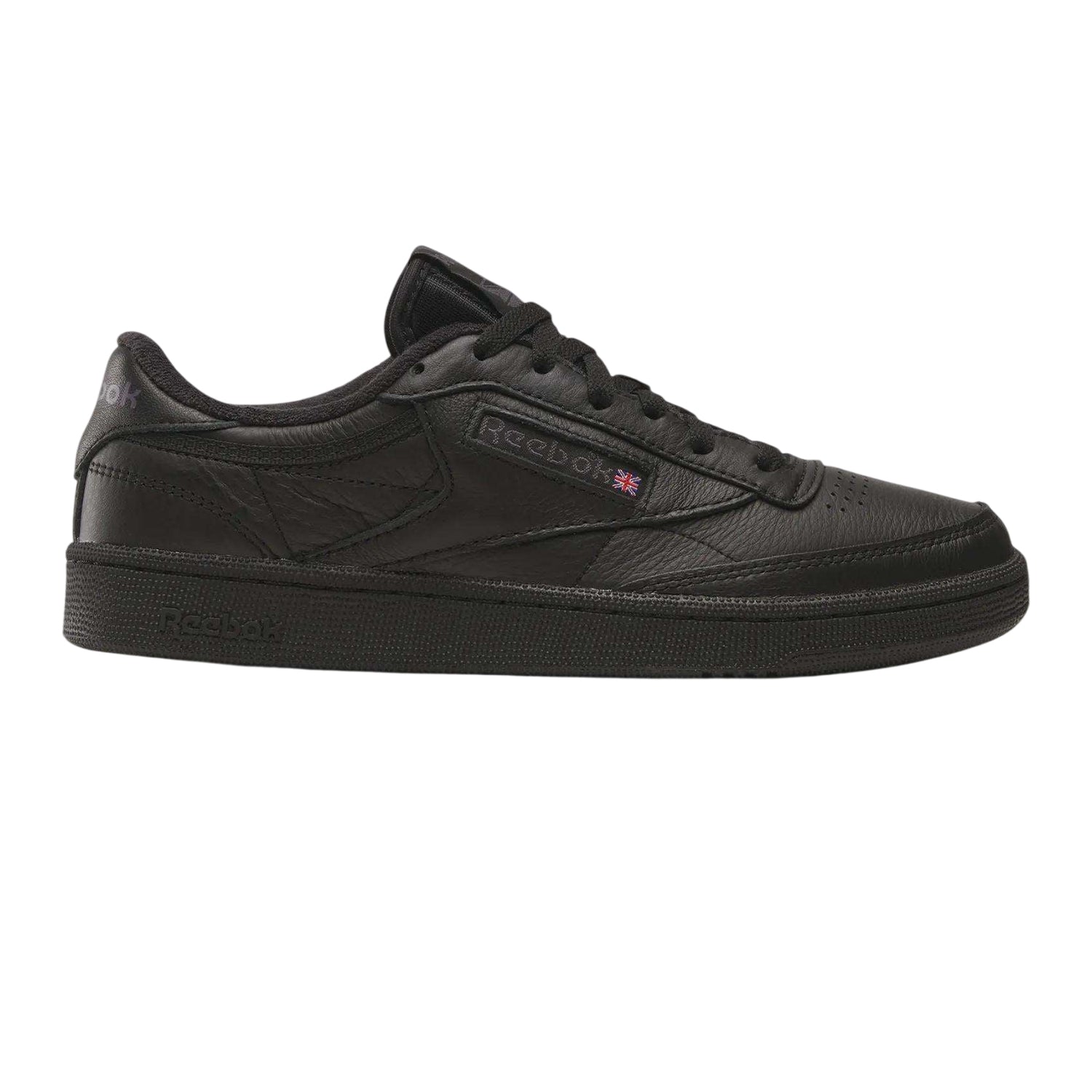 Black-Charcoal Black - Front - Reebok Unisex Adult Club C 85 Lace Up Flat Shoes