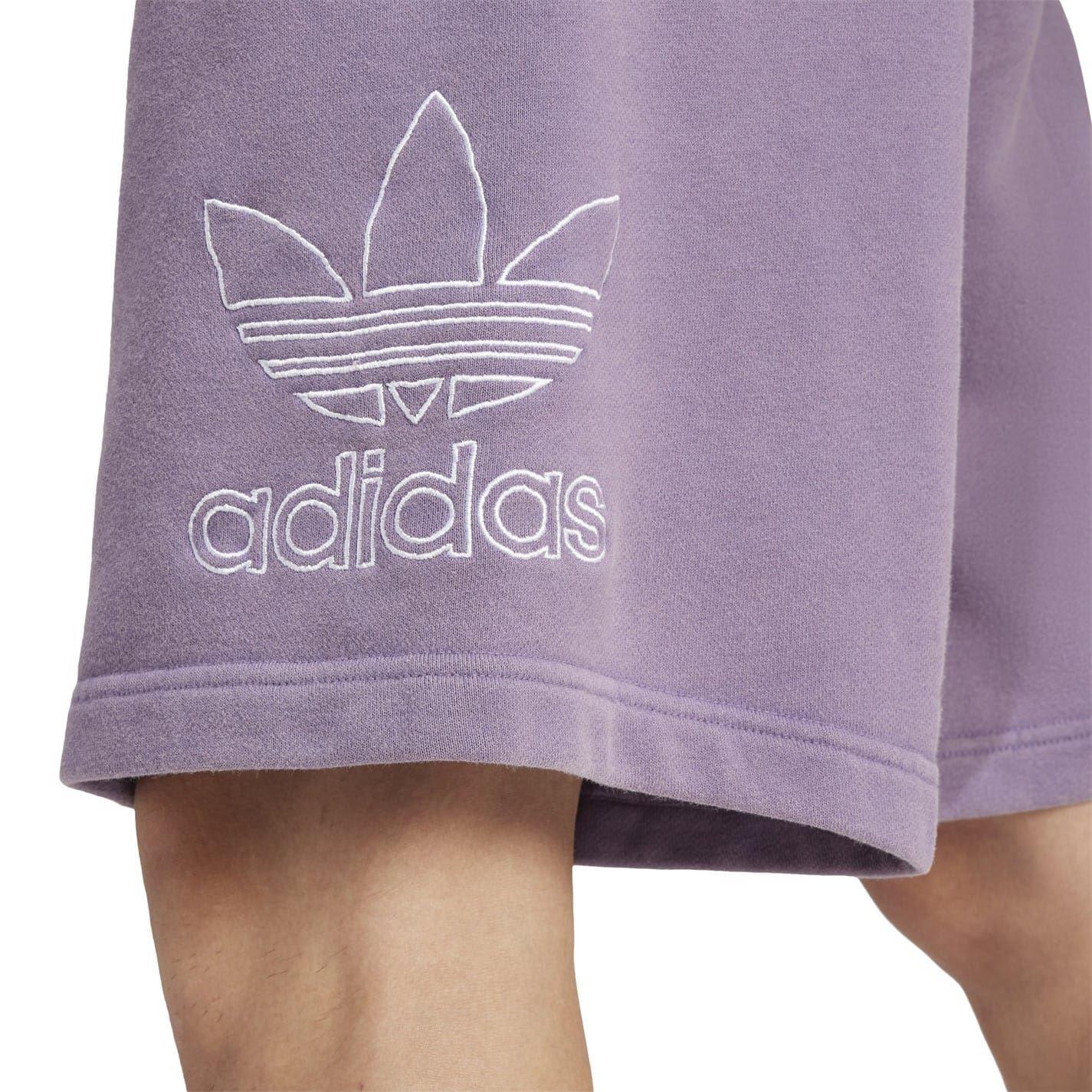 Purple - Pack Shot - Adidas Mens Fleece Trefoil Sweat Shorts