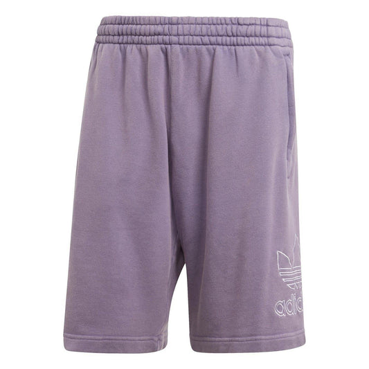 Purple - Front - Adidas Mens Fleece Trefoil Sweat Shorts