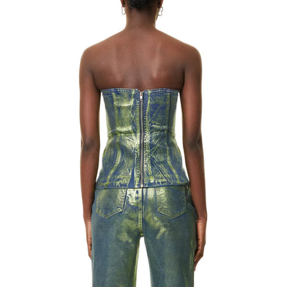 Green - Back - AmyLynn Womens-Ladies Slim Tube Top