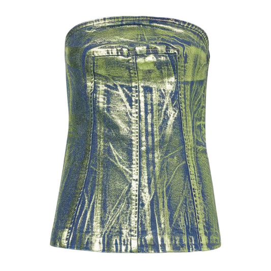 Green - Front - AmyLynn Womens-Ladies Slim Tube Top