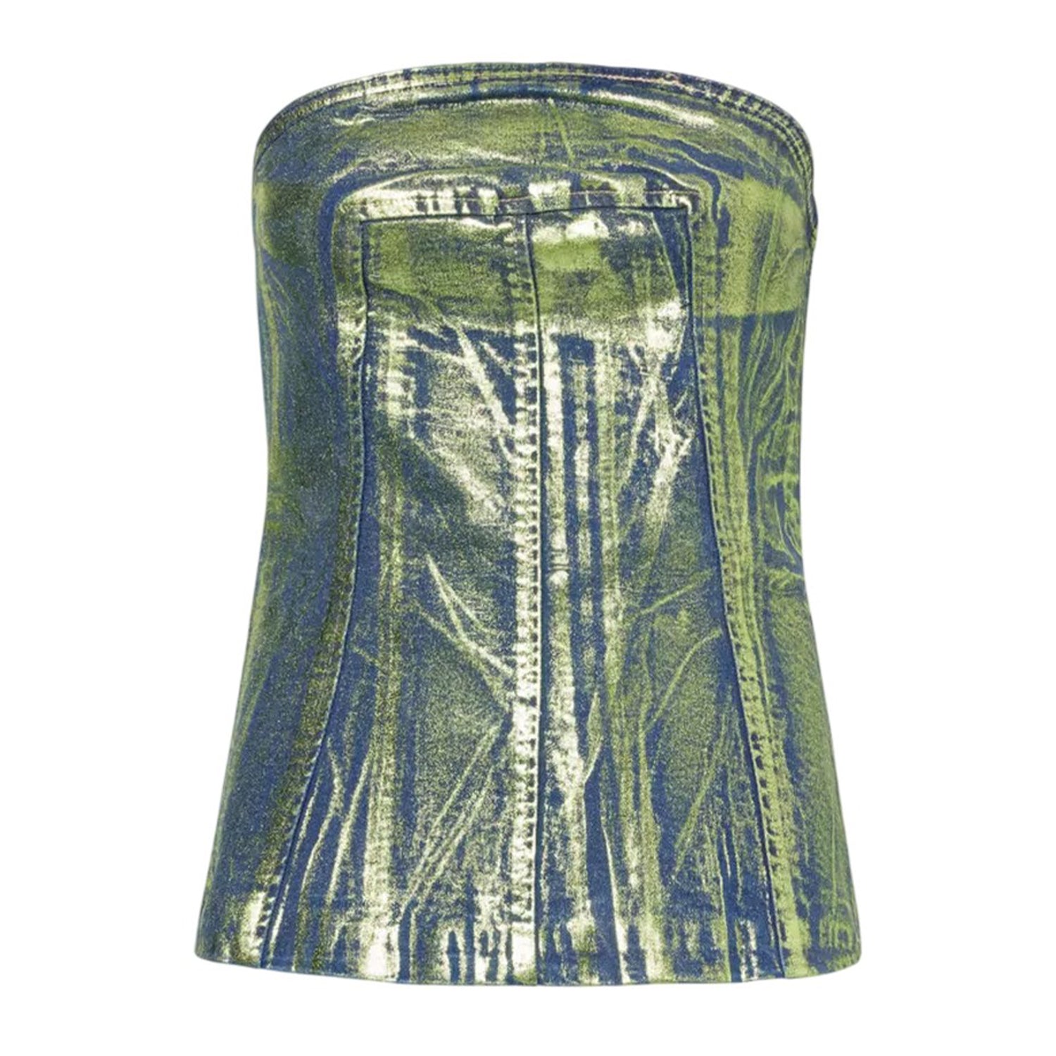 Green - Front - AmyLynn Womens-Ladies Slim Tube Top
