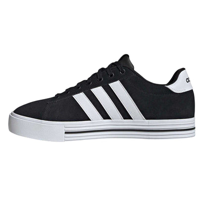 Black - Side - Adidas Mens Daily 4.0 Leather Flat Trainers