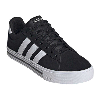 Black - Pack Shot - Adidas Mens Daily 4.0 Leather Flat Trainers