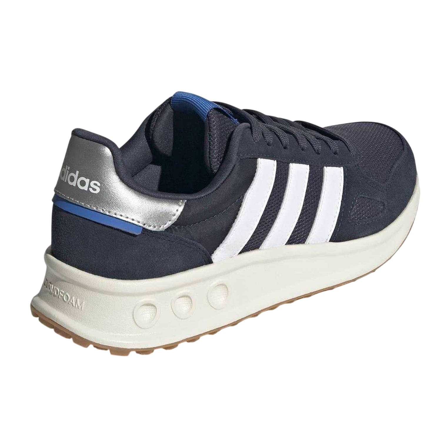 Navy-White-Silver - Back - Adidas Mens Run 84 Suede Trainers