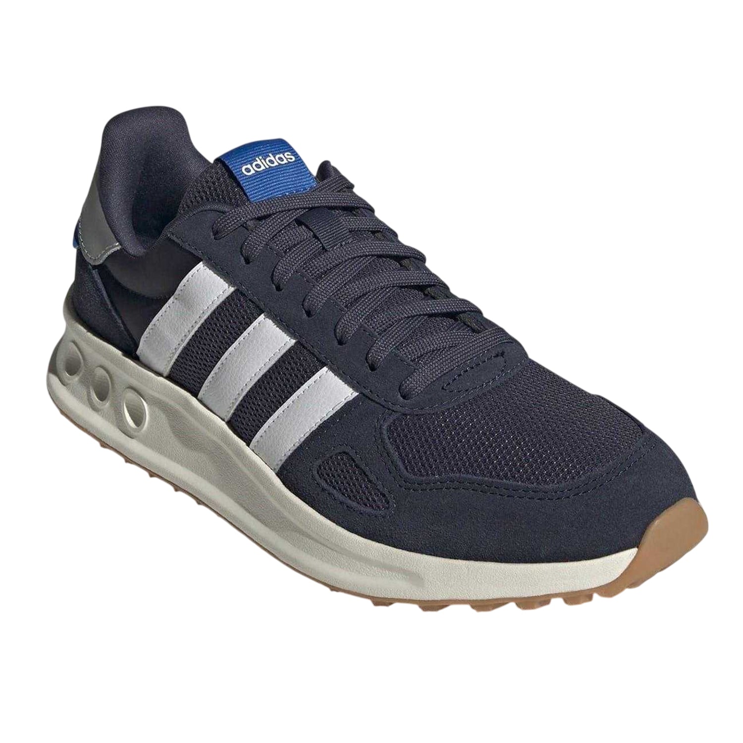 Navy-White-Silver - Pack Shot - Adidas Mens Run 84 Suede Trainers
