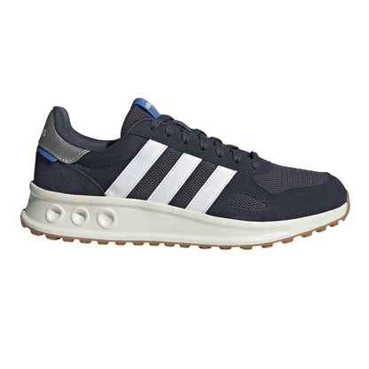 Navy-White-Silver - Front - Adidas Mens Run 84 Suede Trainers
