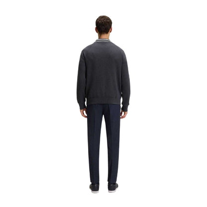 Dark Blue - Back - Boss Mens Contrast Detail Relaxed Fit Cardigan