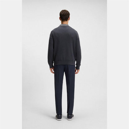 Dark Blue - Pack Shot - Boss Mens Contrast Detail Relaxed Fit Cardigan