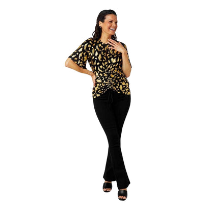 Brown-Black - Lifestyle - Biba Womens-Ladies Keyhole Jersey Top