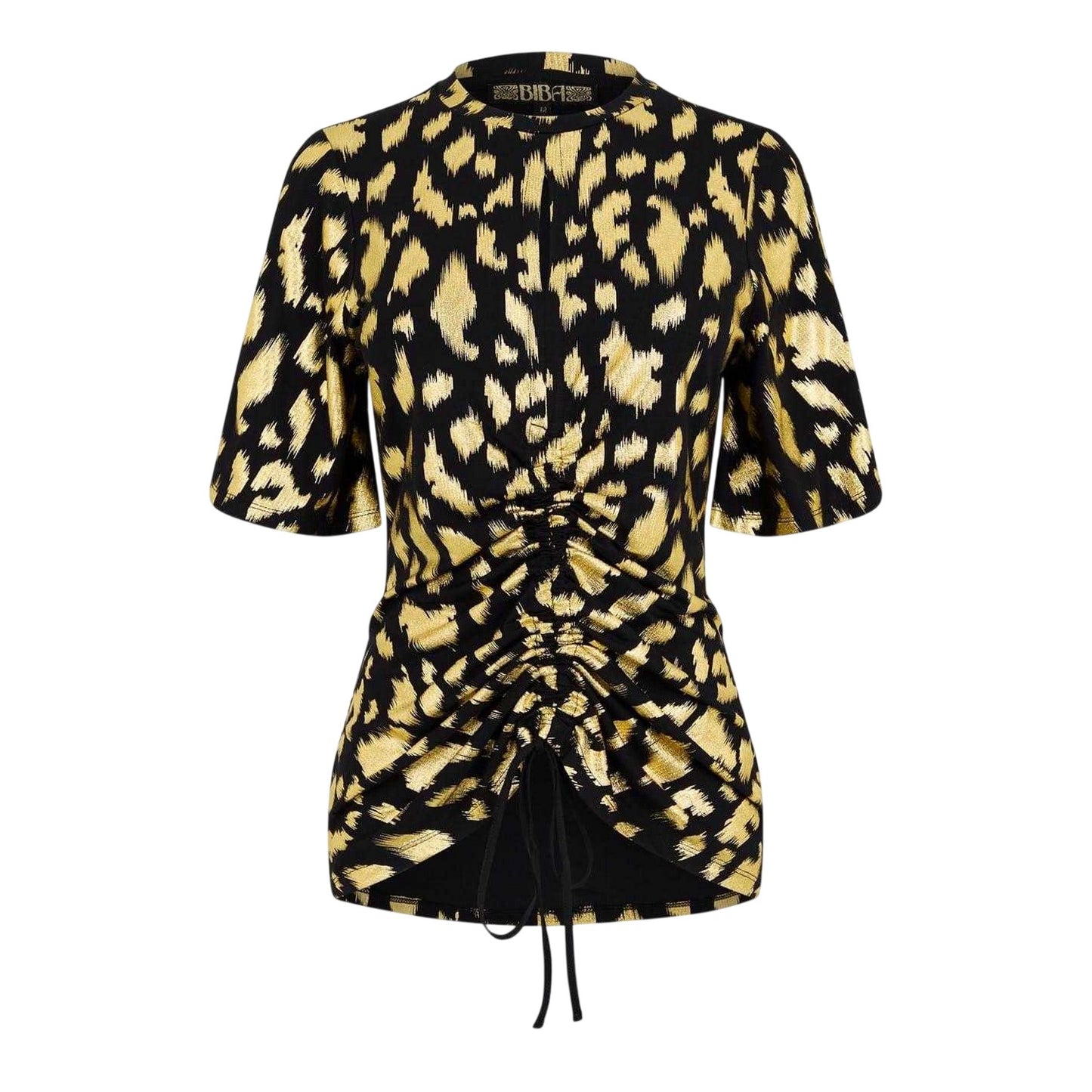 Brown-Black - Front - Biba Womens-Ladies Keyhole Jersey Top