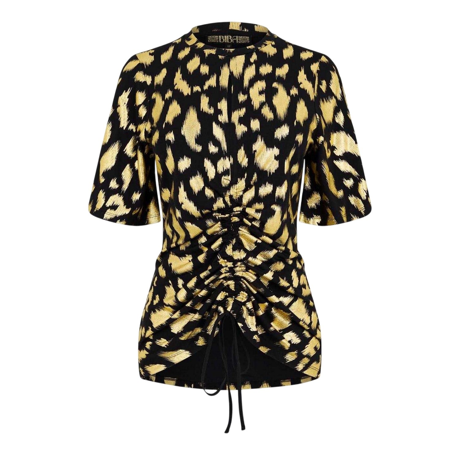 Brown-Black - Front - Biba Womens-Ladies Keyhole Jersey Top