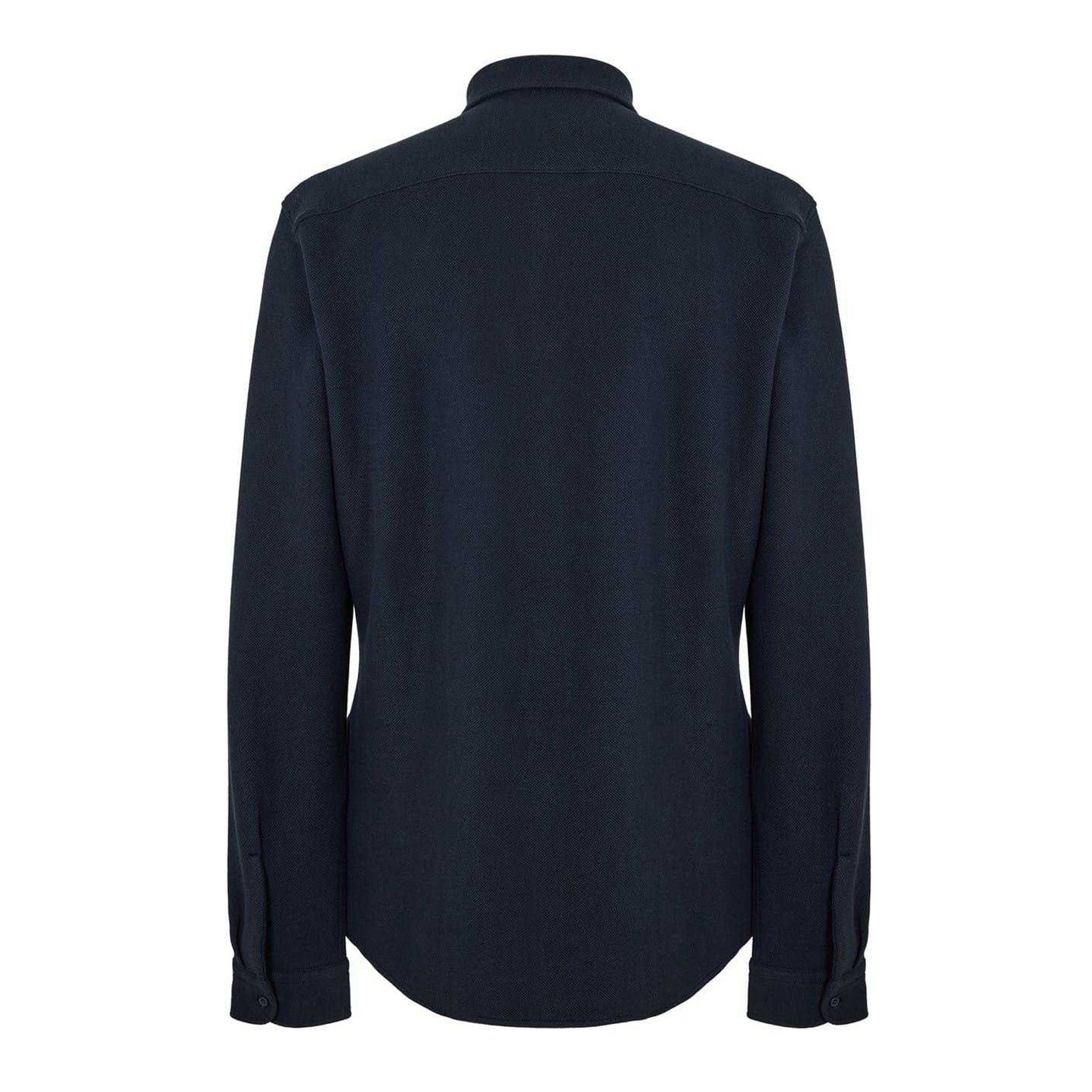 Blue - Back - Boss Mens Embroidered Logo Collared Shirt