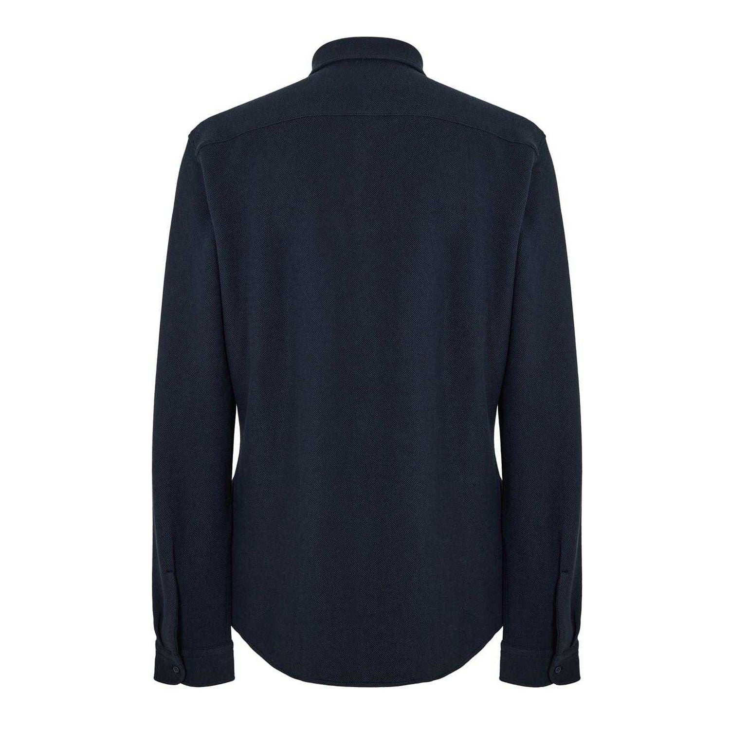 Blue - Back - Boss Mens Embroidered Logo Collared Shirt