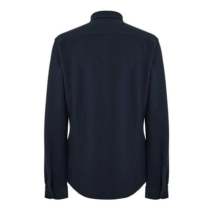 Blue - Back - Boss Mens Embroidered Logo Collared Shirt