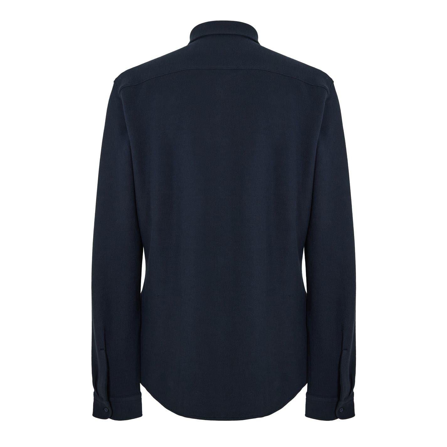 Blue - Back - Boss Mens Embroidered Logo Collared Shirt