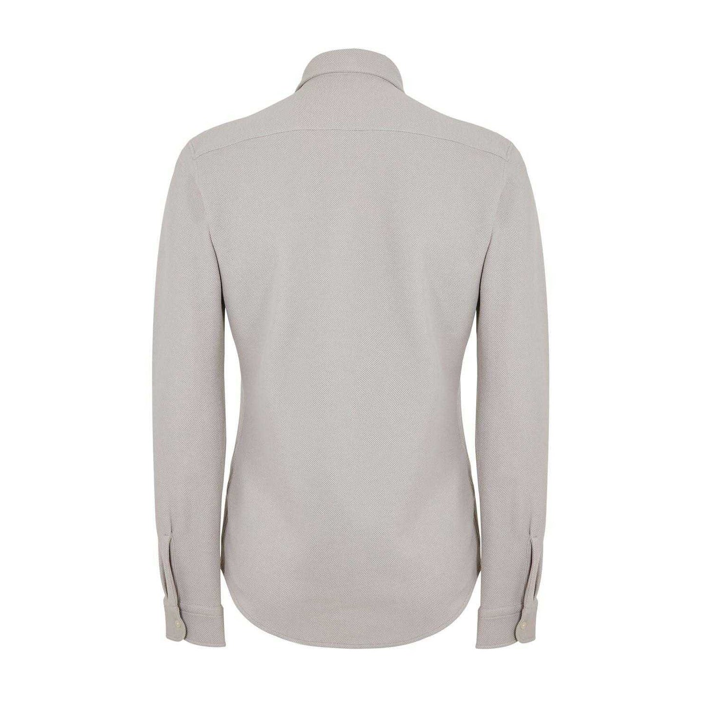 Grey - Back - Boss Mens Embroidered Logo Collared Shirt