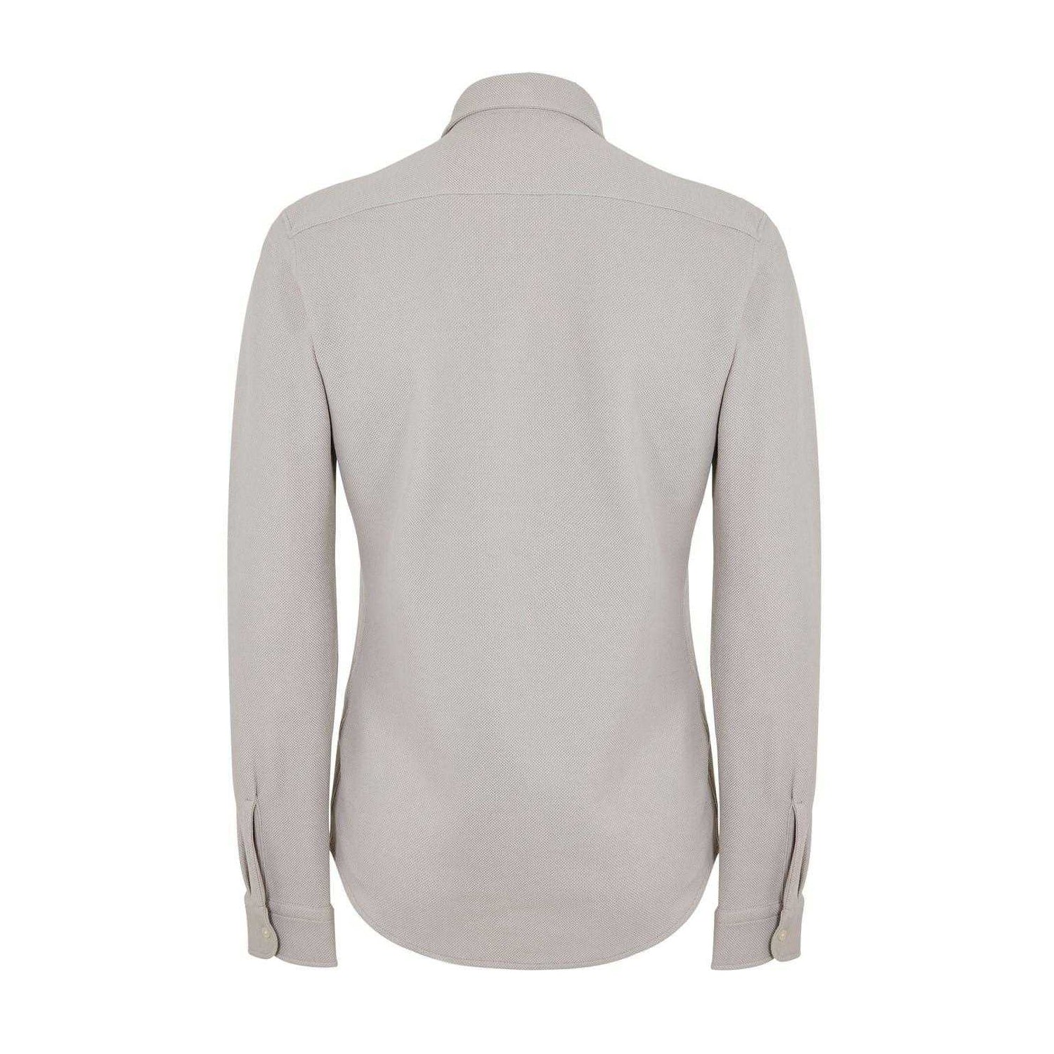 Grey - Back - Boss Mens Embroidered Logo Collared Shirt