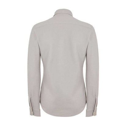 Grey - Back - Boss Mens Embroidered Logo Collared Shirt