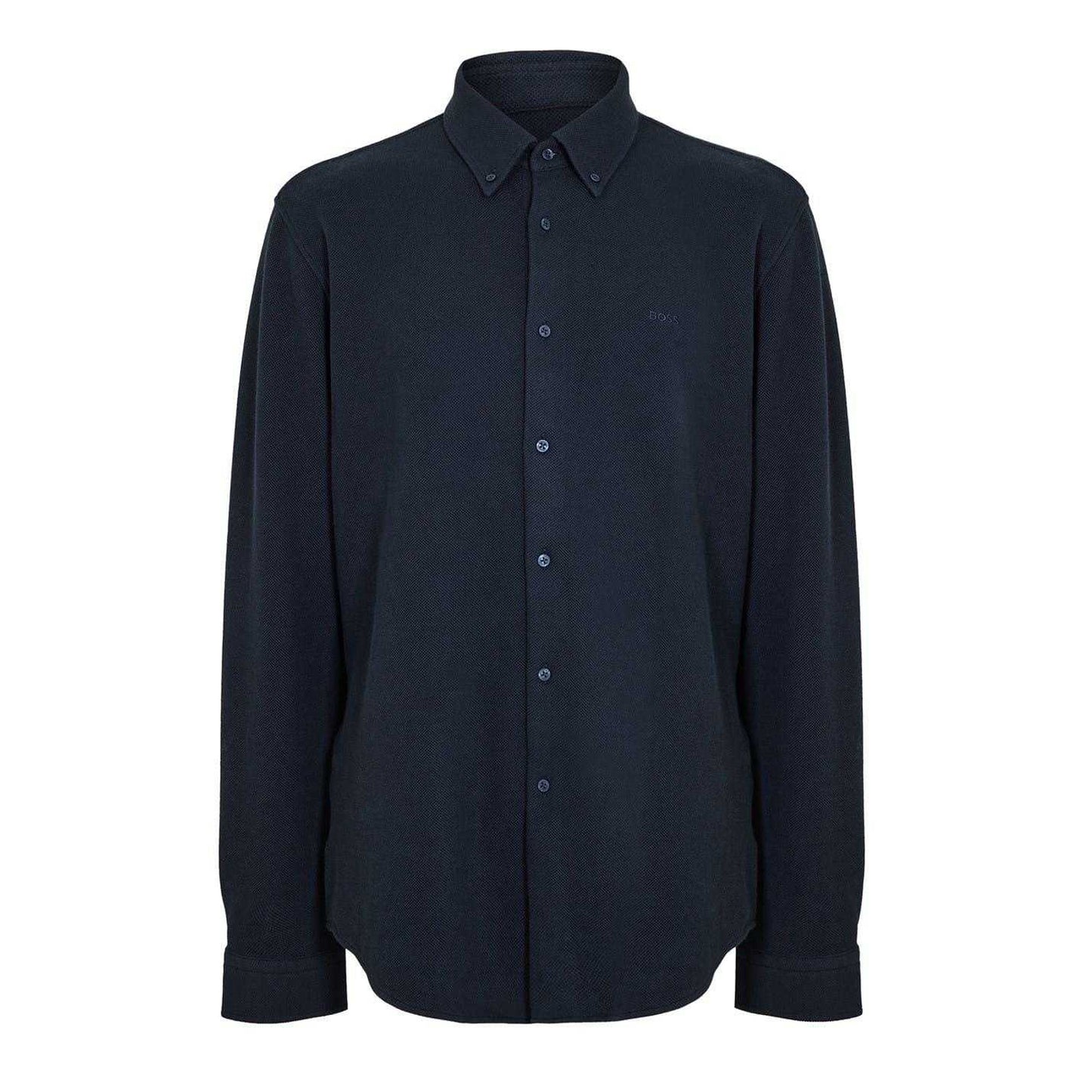 Blue - Front - Boss Mens Embroidered Logo Collared Shirt